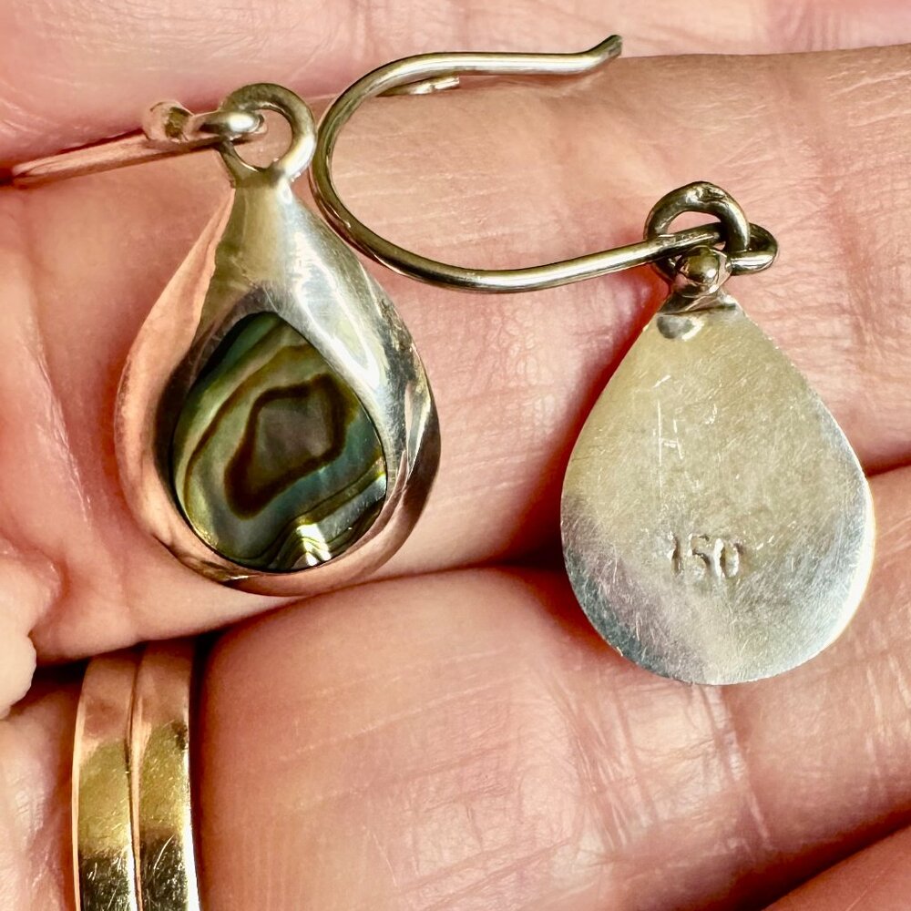 NWOT 950 Sterling Silver Abalone Shell Pendant and Earrings set - Picture 6 of 10
